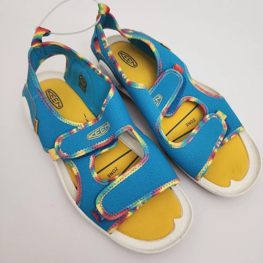 New Keen Sandals Big Kid Knotch‎ Creek Open Toe Water Shoes Adjust Sz 6